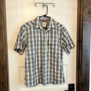 Simms Blue and White Plaid Button Shirt